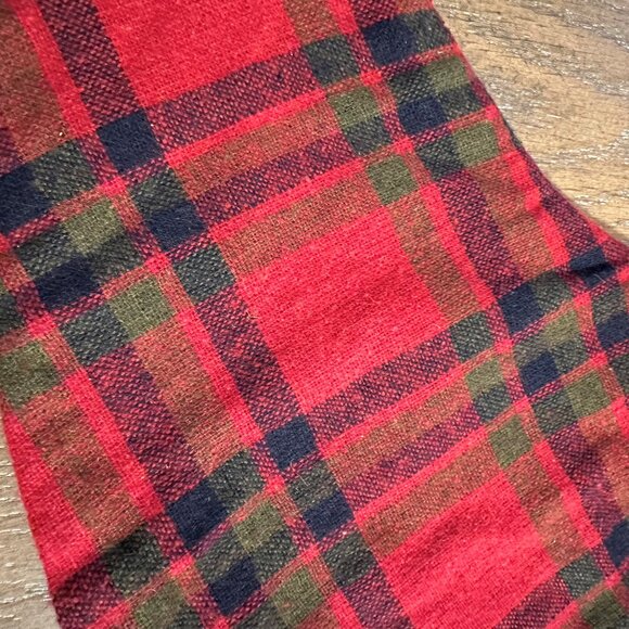 Plaid Christmas Stocking with Fur Cuff - Picture 2 of 5